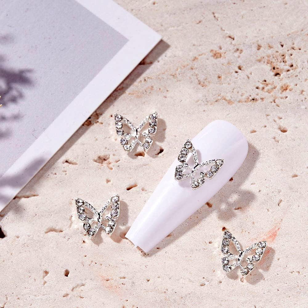 10 sztuk Stop Motyl Ozdoby do paznokci Metalowe ozdoby do paznokci Kamienie do diamentów Gwoździe Klejnoty Biżuteria do paznokci Ozdoby artystyczne Tworzenie biżuterii artystycznej do paznokci