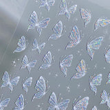 Aurora Muschel Schmetterling Nagelsticker Weiß Schmetterlinge Naklejka na paznokcie Gelee Relief Butterfly Nagelaufkleber Y2K Motyle Nagel Naklejka Nägel Nageldesign Nagel Zubehör Naklejki na paznokcie Nailart
