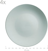 MĘSER Pastel Selection, Modernes Geschirr Set für 4 Personen, 16-teiliges Kombiservice aus Keramik, Steinzeug, Türkis-Grün
