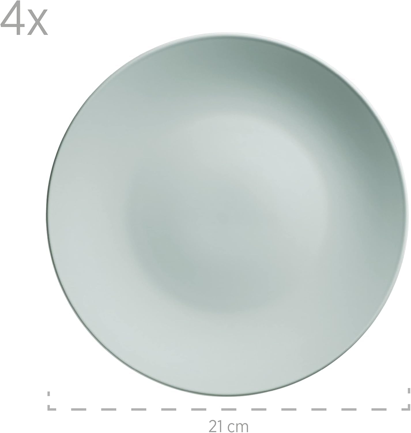 MĘSER Pastel Selection, Modernes Geschirr Set für 4 Personen, 16-teiliges Kombiservice aus Keramik, Steinzeug, Türkis-Grün
