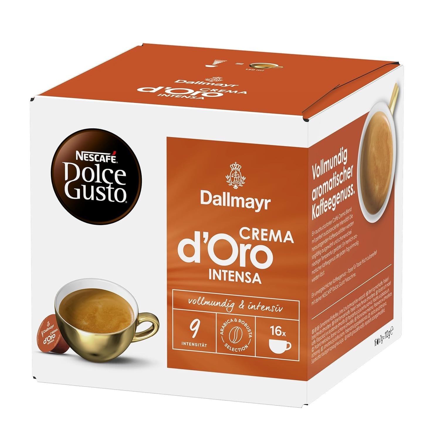 NESCAFÉ DOLCE GUSTO DALLMAYR Crema d'Oro Intensa Kaffeekapseln 3-pak (3 x 16 Kapseln)