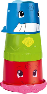 Simba 104010183 - Wiadro ABC ze szkłem do układania w stosy, wiadro i kolorowe szkło ze strumieniem i kołem wodnym, 3 sztuki, 23 cm, od 12 miesięcy Baby Toys Naty Shop Domyślny tytuł