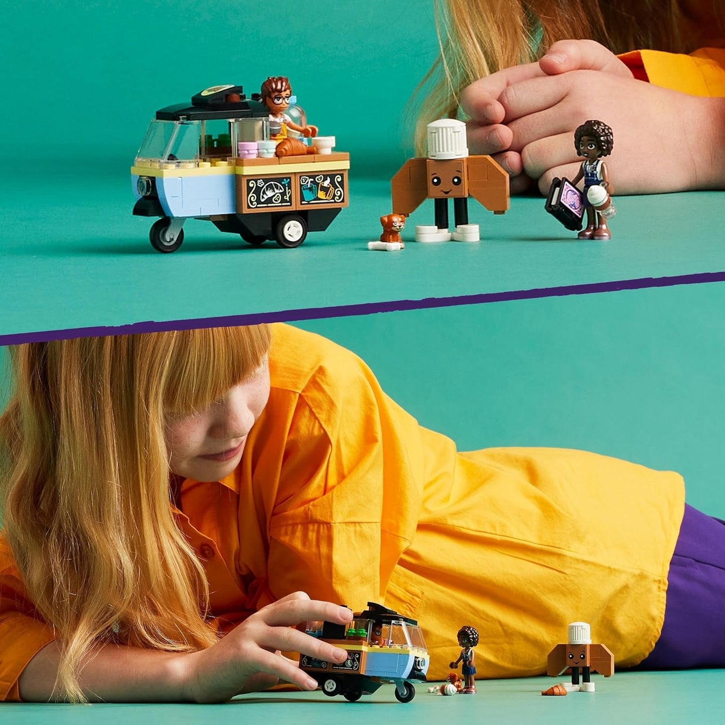 LEGO Friends Mała zabawka do pieczenia na kółkach dla dzieci, prezent dla dziewcząt i chłopców w wieku 6 lat, zabawka edukacyjna z psami Aliyą, Julesem i Airą 42606 Zestawy do budowania Beuche den LEGO-Store