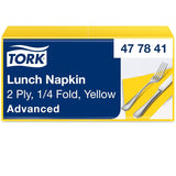 Tork 477840 Limonkowe serwetki obiadowe / 2-warstwowe serwetki do małych posiłków lub przekąsek / Zaawansowana jakość / 10 X 200 (2000) serwetki papierowe / 32,6 X 33 cm (dł. x szer.) / złożenie na 1/4