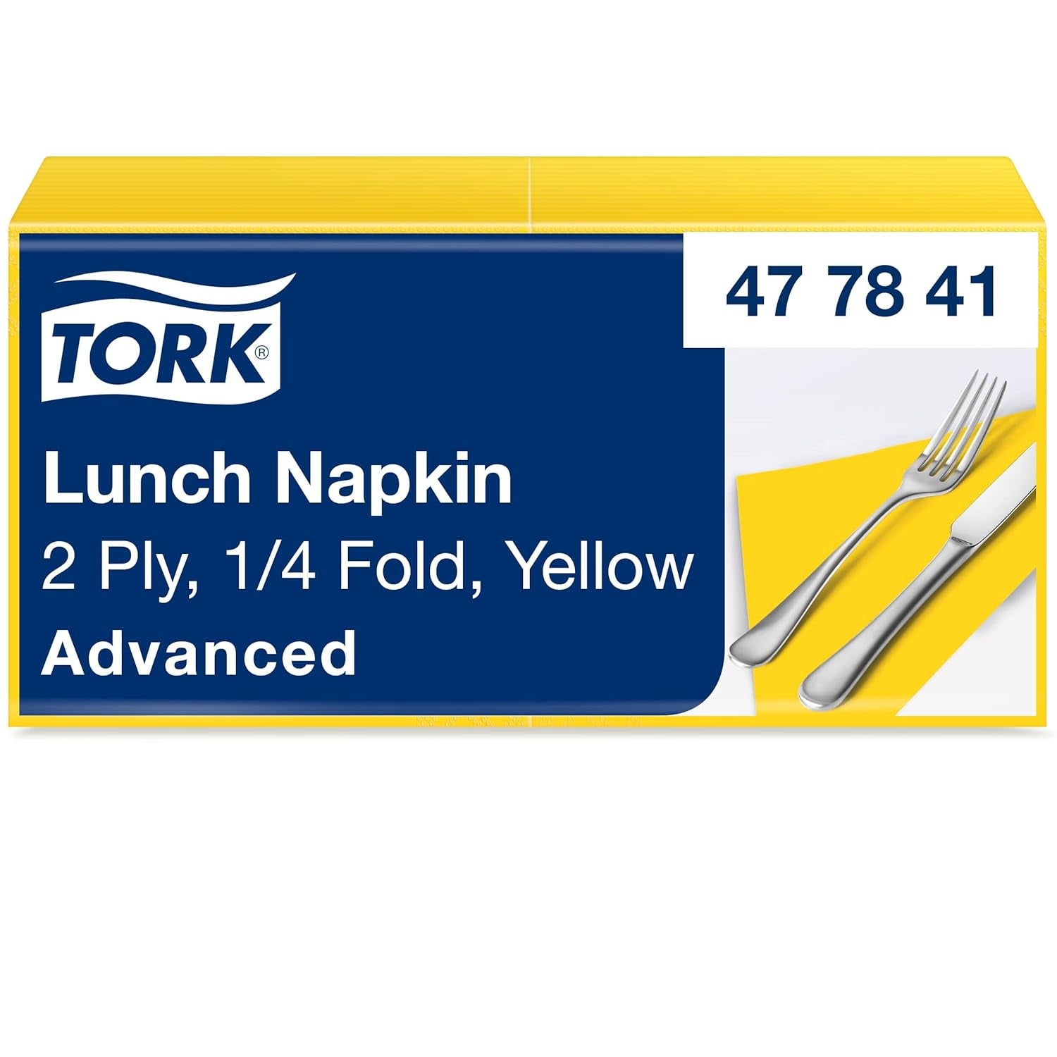 Tork 477840 Limonkowe serwetki obiadowe / 2-warstwowe serwetki do małych posiłków lub przekąsek / Zaawansowana jakość / 10 X 200 (2000) serwetki papierowe / 32,6 X 33 cm (dł. x szer.) / złożenie na 1/4