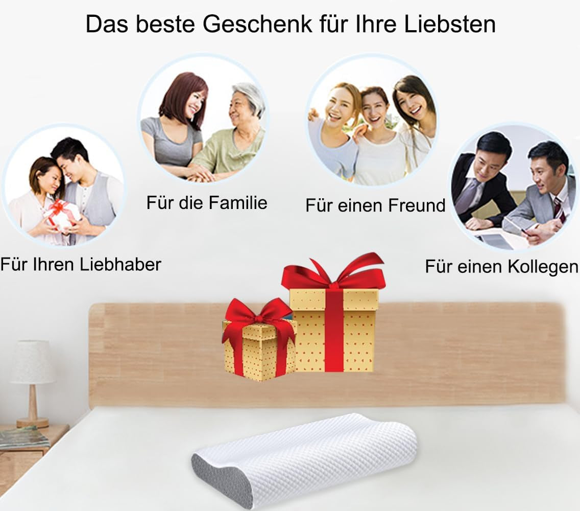 Ecosafeter Memory Foam Poduszka podtrzymująca szyję Ergonomiczna poduszka pod szyję do różnych pozycji spania ze zdejmowanym pokrowcem Poduszki ortopedyczne szyjki macicy Naty Shop