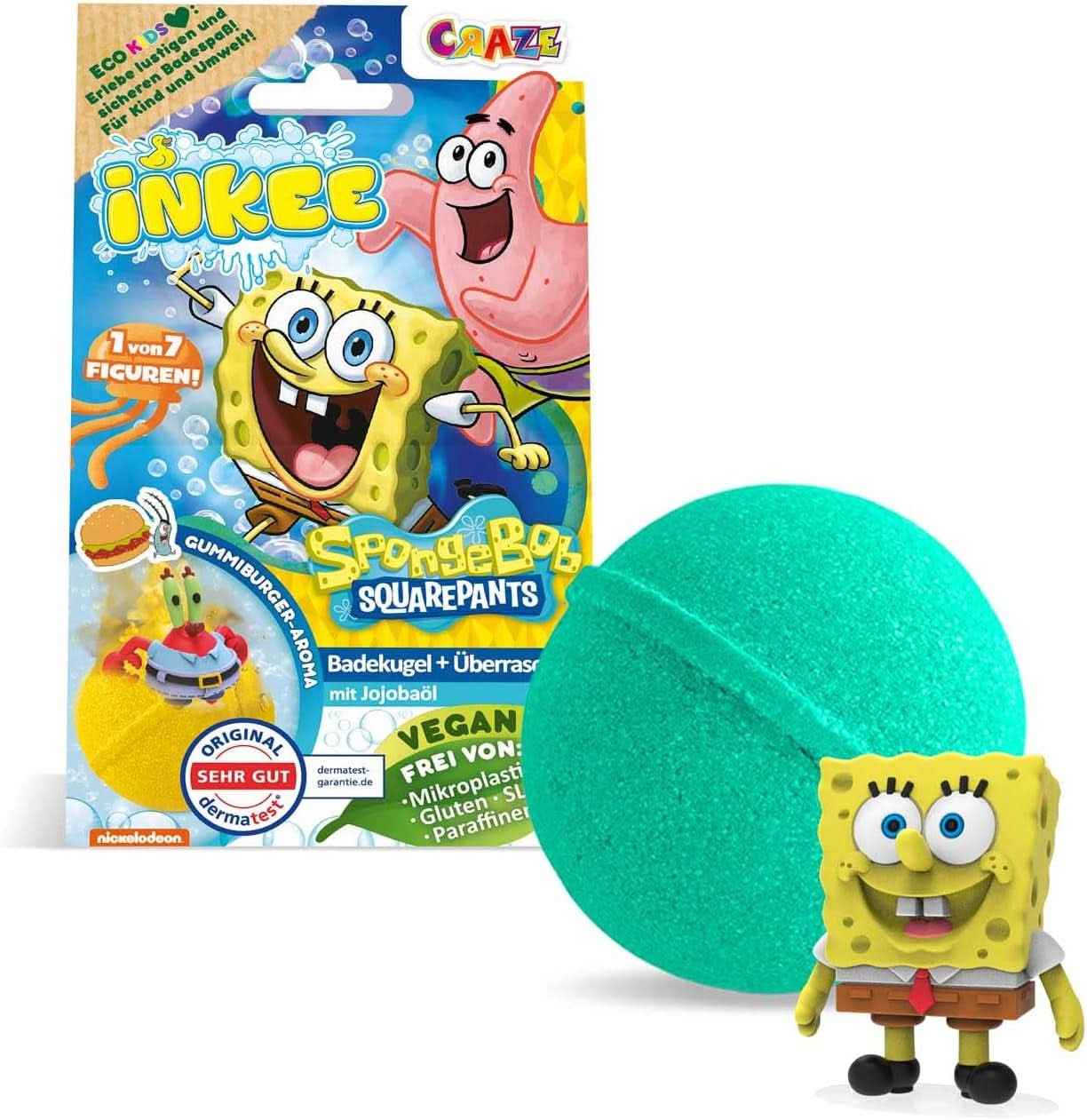 INKEE Spongebob niespodzianka bomba do kąpieli dla dzieci Spongebob kanciastoporty kolekcjonerska 80 gramów Naty sklep Spongebob niespodzianka bomba do kąpieli
