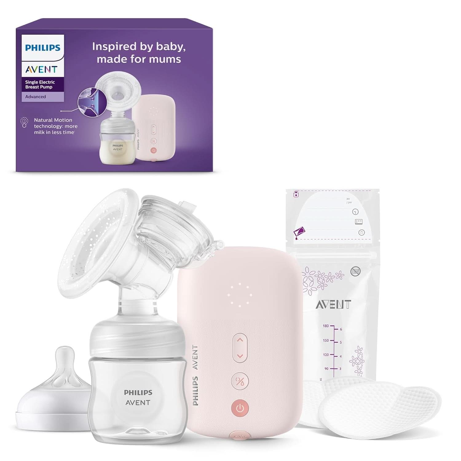 Indywidualny laktator elektroniczny Philips Avent - z technologią Natural Motion, wygodną silikonową poduszką Akcesoria Żywność i karmienie piersią Bebe Naty Shop Scf395/31