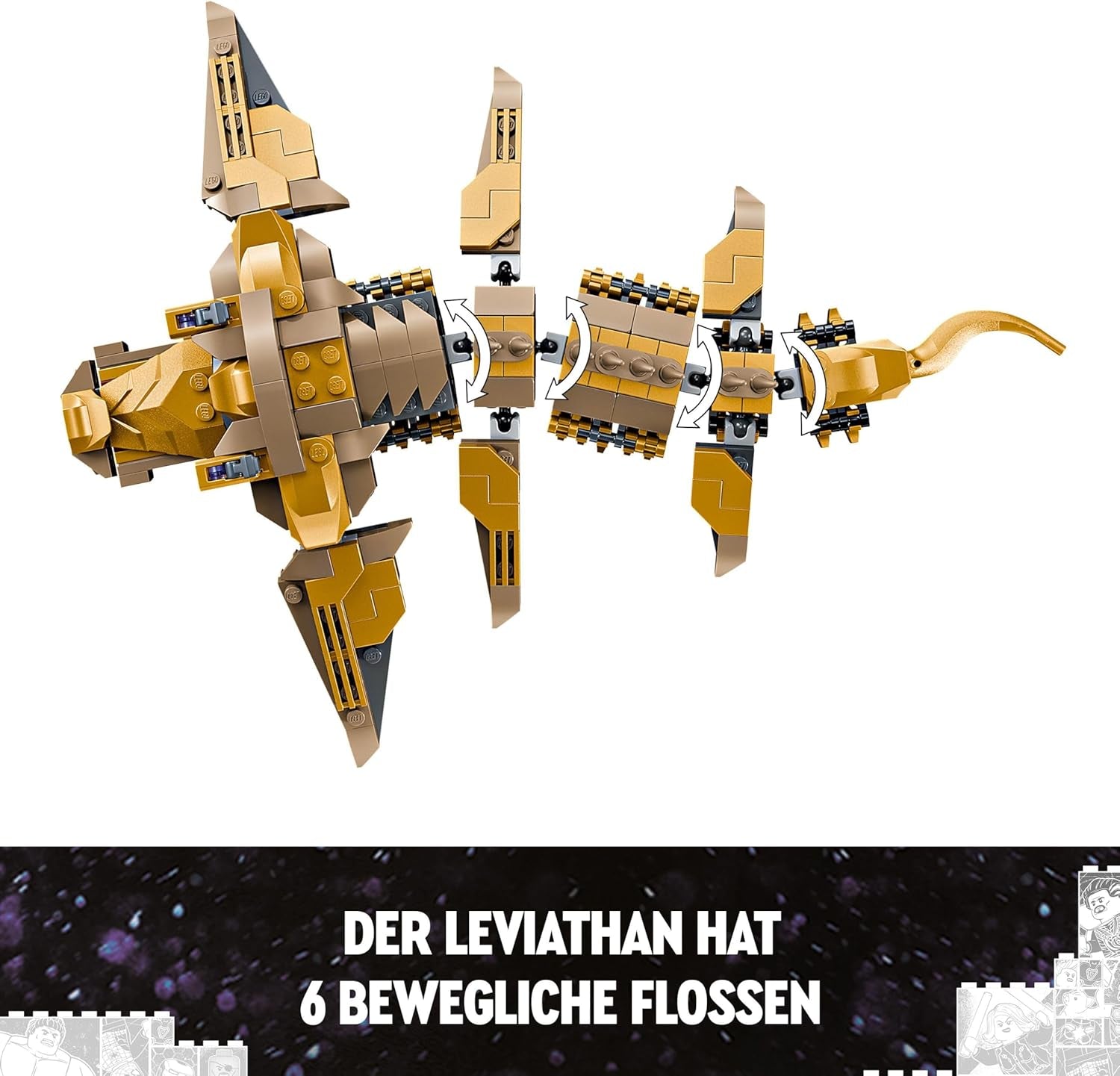 LEGO Marvel Avengers kontra. Zestaw zabawkowy Lewiatan z Hulkem i Kapitanem Ameryką, Lokim, Czarną Wdową i Chitauri Minifigurki Zestaw Avengers dla chłopców i dziewcząt w wieku 7+ 76290 Zestawy do budowania Besuche w sklepie LEGO