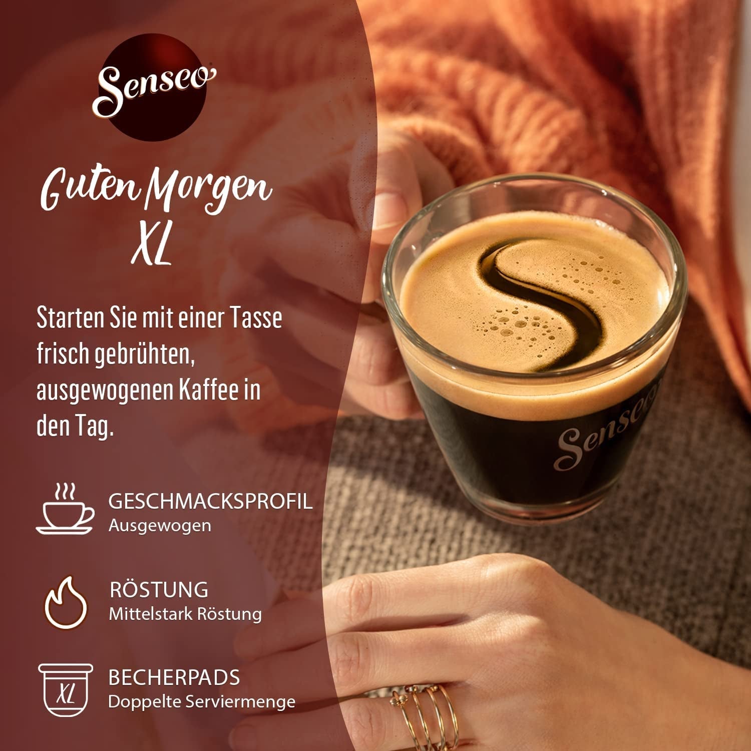 Podkładki Senseo Guten Morgen XL, 5 x 10 Getränke, 50 kapsułek Kaffeepad