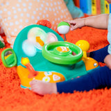 Bright Starts, zabawkowa kierownica, sterownik świateł i kolorów, z muzyką, odgłosami samochodu, kierunkowskazami, dźwignią zmiany biegów i nie tylko. Sklep z zabawkami Bebe Naty