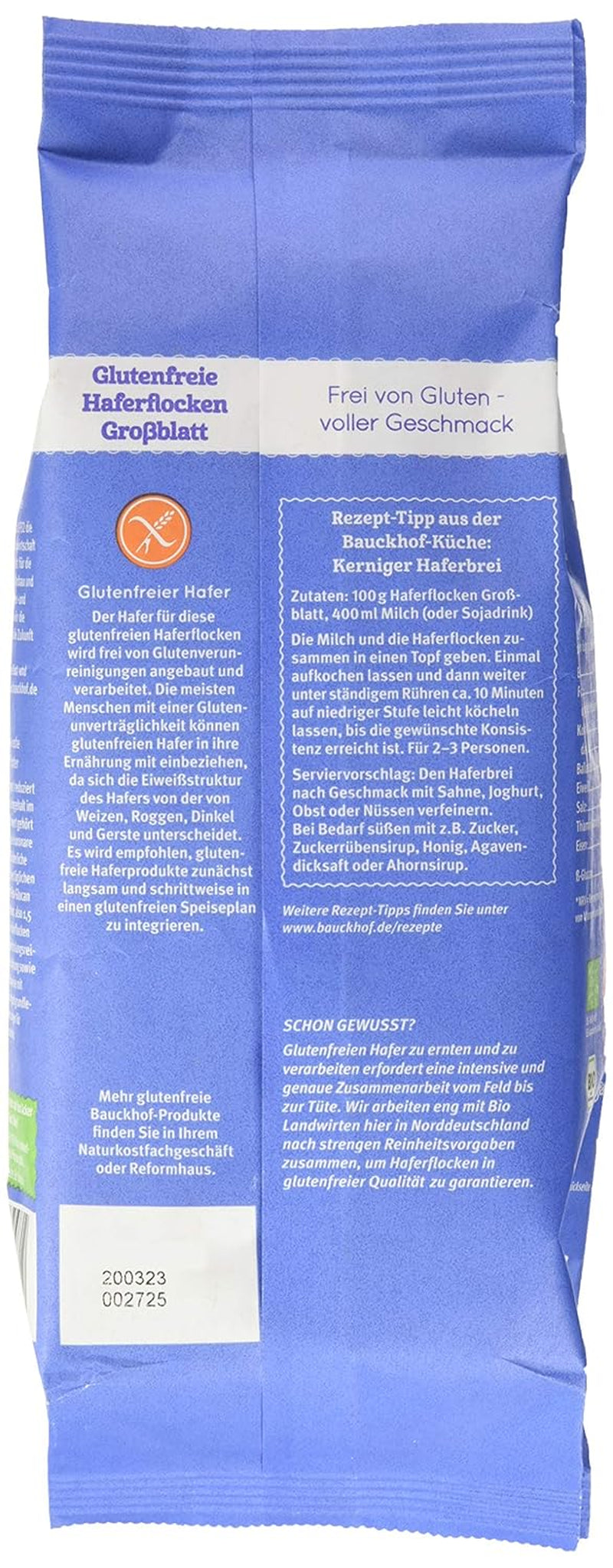 Organiczne płatki owsiane Hof, 475 g