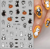 Nagelsticker Halloween, 8 Blätter Halloween Nagelsticker, Kürbis naklejka na paznokcie, zdobienia paznokci, Nagel Charms, Nagel Zubehör, Nageldesign, Boże Narodzenie (typ A)