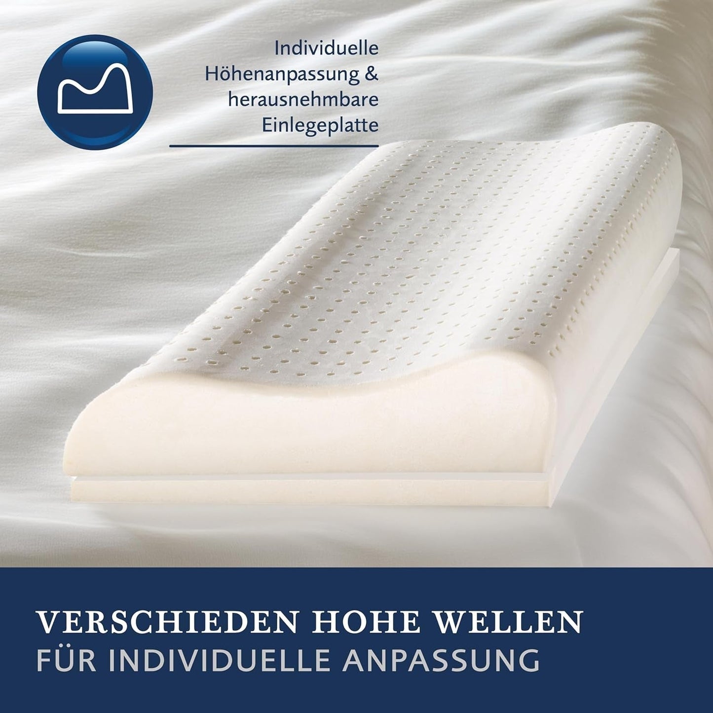 Billerbeck Pillow S20 Latex - Poduszka pod kark 40 X 80 cm - Poduszka podtrzymująca szyję z miękkim rdzeniem lateksowym, biała Poduszki standardowe Naty Shop