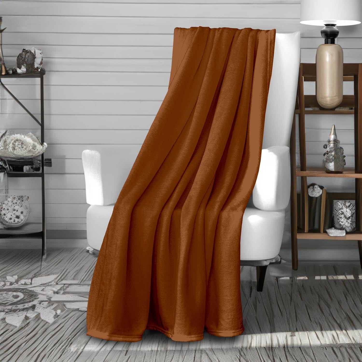 Soleil D'Ocre, koc flanelowy, 180 x 220 cm, Calin Terra Kołdry i kołdry Naty Shop