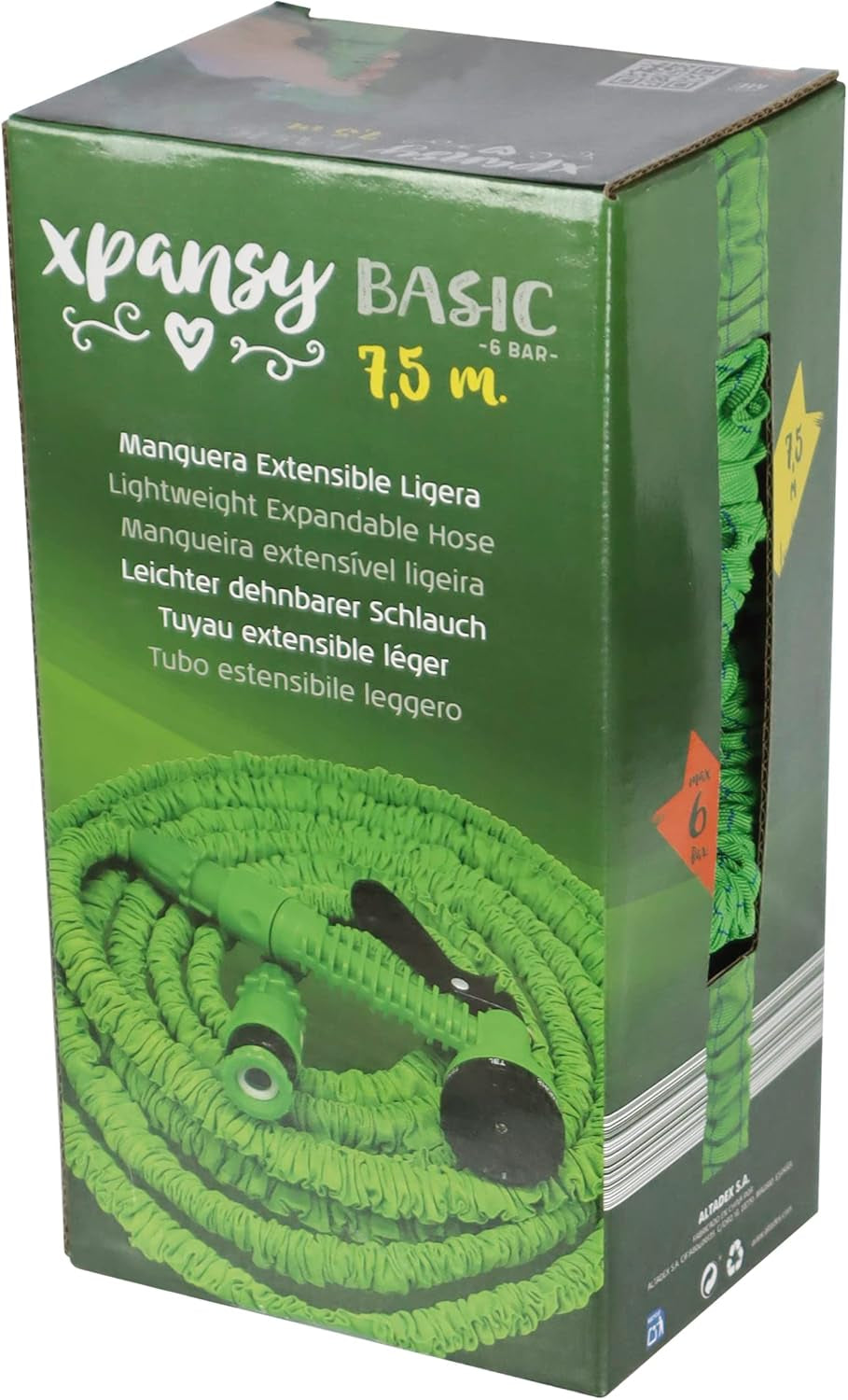 C2607A Hose Basic – Wąż przedłużany pod ciśnieniem wody, zielony, 7,5 metra