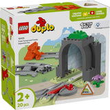 LEGO DUPLO Tunel i tory kolejowe — zestaw rozszerzający, prezent dla małych dzieci, zachęca do zręczności, zestaw dla fanów pojazdów od 2 lat, kreatywna zabawka edukacyjna 10425 Zestawy do budowania Besuche den LEGO-Store