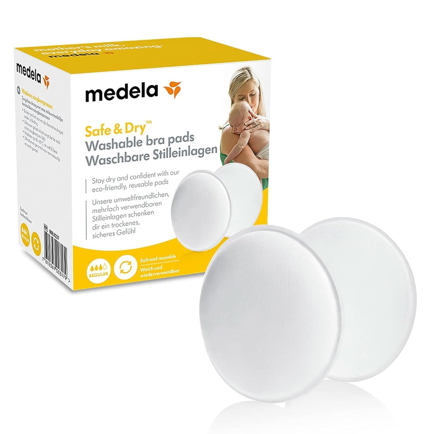 Medela Waschbare Stilleinlagen, 4 Stück Akcesoria Żywność i karmienie piersią Sklep Bebe Naty