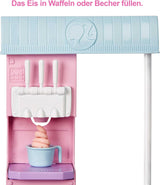 Seria Barbie Możesz być, kim chcesz, Lodziarnia, 1x Lalka Barbie z blond włosami, Maszyna do lodów, Barbie Play-Doh, Akcesoria do pieczenia, Prezent dla dzieci, Zabawka dla dzieci w wieku 3+, HCN46