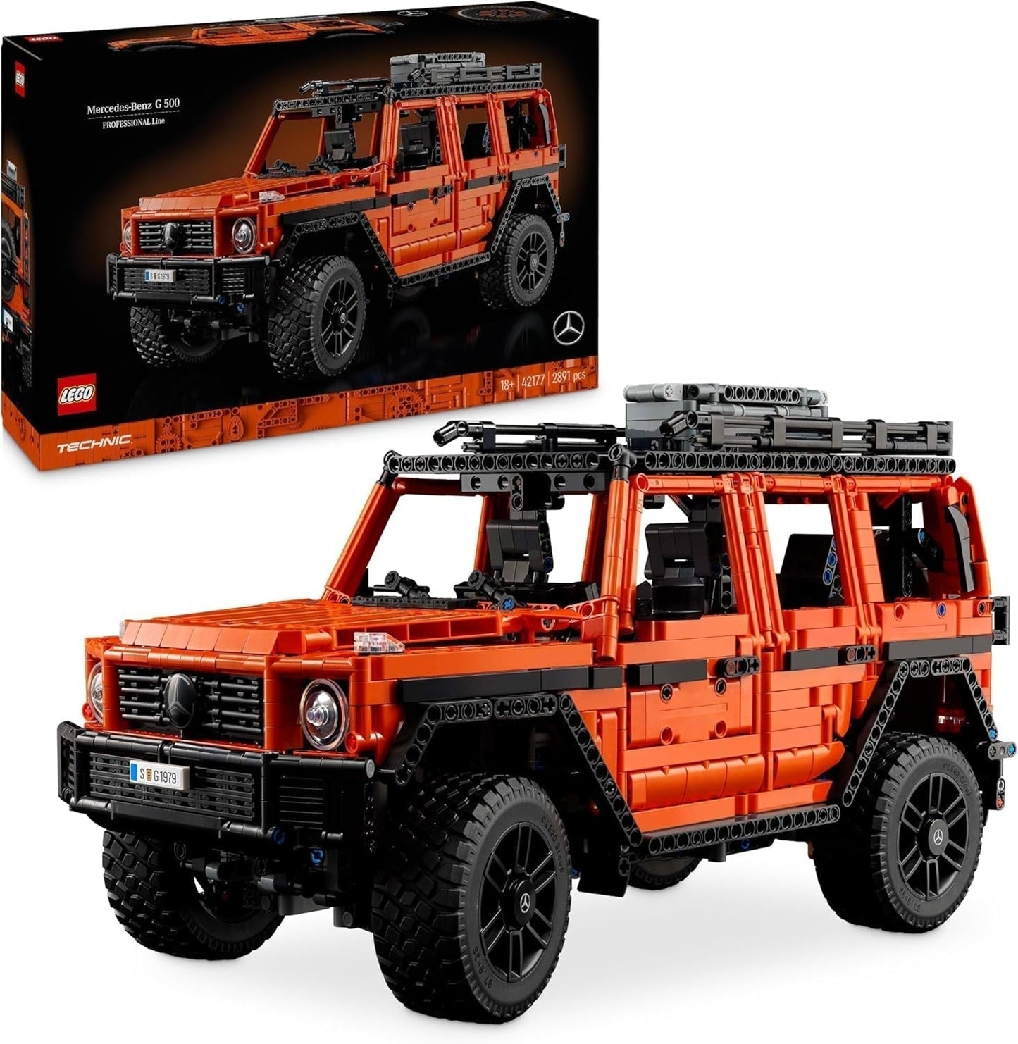 LEGO Technic Mercedes-Benz G 500 Professional Line Zestaw do budowania modeli samochodów Klasy G Prezent dla dorosłych Luksusowy zestaw pojazdów terenowych Mercedes Kolekcjonerski samochodzik-zabawka 42177 Zestawy do budowania Besuche den LEGO-Store Default Title