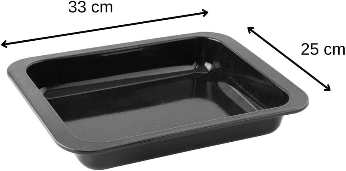 Zenker Ofenbackform (33 X 5 X 25 Cm) SPECIAL COOKING, Rechteckige Auflaufform Mit Enamelle-Versiegelung, Backform Mit Extra Hohem Rand (Farbe: Schwarz), Menge: 1 Stück Formy i blachy do pieczenia Naty Shop