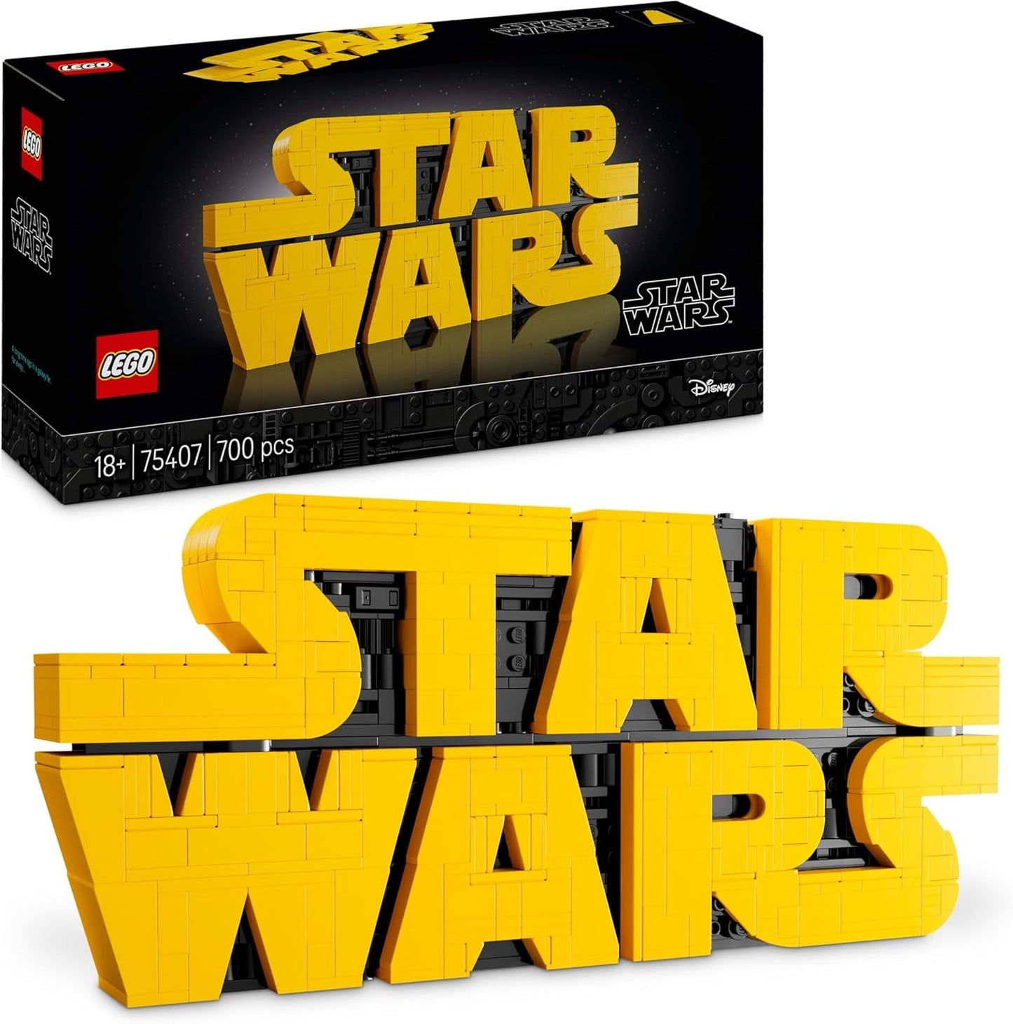 LEGO Star Wars 75407 Star Wars Logo Bricks - Kolekcjonerski zestaw do budowania dla dorosłych - Model popkultury - Element wystawowy na biurko - Pomysł na prezent dla dorosłych i nastoletnich fanów Zestawy do budowania Besuche den LEGO-Store Domyślny tytuł