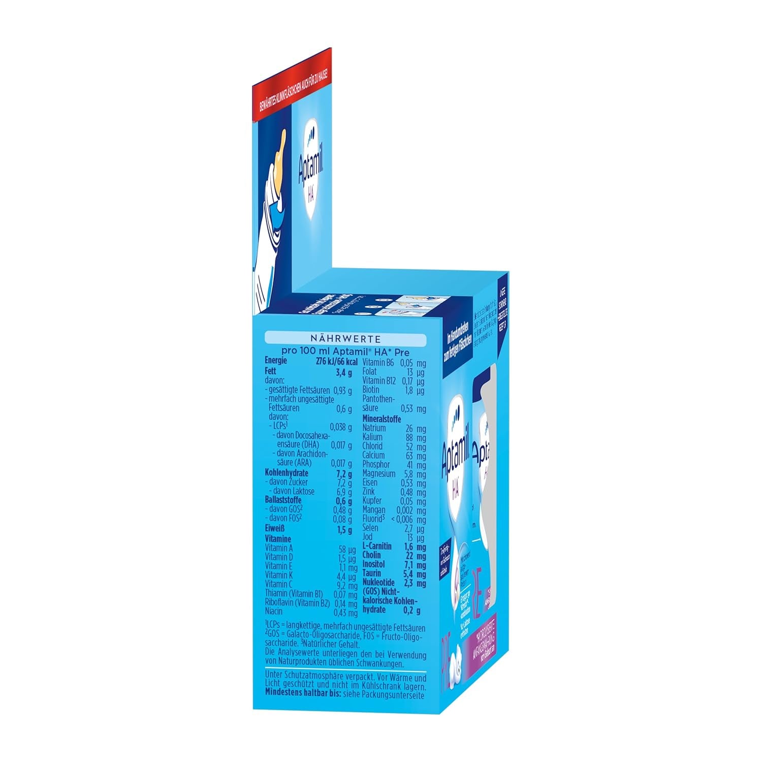 Aptamil HA Pre Ready to Drink – Mleko hydrolizowane dla niemowląt od urodzenia – 4 x 2 x 90 ml