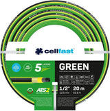 Wąż ogrodowy Cellfast GREEN ATS2, trwały, elastyczny, 5 warstw, z oplotem krzyżowym ATS2, odporny na promieniowanie UV i algi, nie zawiera metali ciężkich, 30 bar, -20/+60°C krótkoterminowo, 3/4", 20m