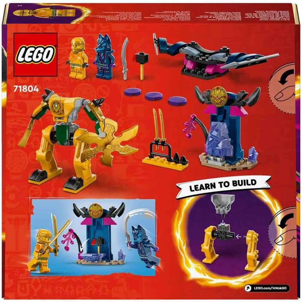 LEGO NINJAGO Mech bojowy Arina, zabawka Ninja dla dzieci w wieku od 4 lat Z figurkami W zestawie. Arin z mini kataną, figurkami i mechami, mały prezent dla chłopców i dziewcząt 71804 Zestawy do budowania Besuche den LEGO-Store