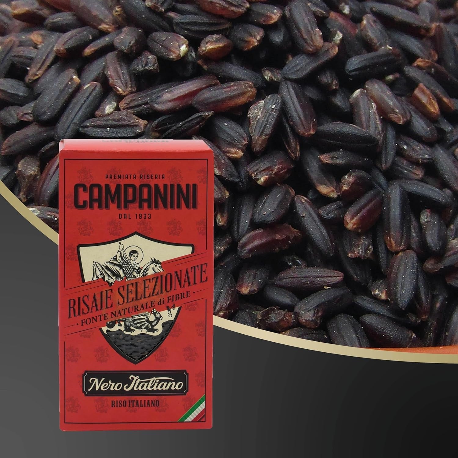 RISO NERO Ryż Czarny RISERA CAMPANINI 500g z Włoch Orientalny Ryż