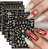 9 Blatt Nagelsticker Weihnachten Nagelaufkleber Selbstklebend Weiß Rentier Schneemann Nail Art Naklejka Dekoration Nageldesign Zubehör