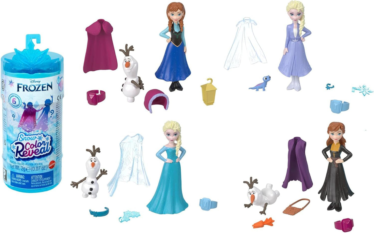 Mattel Disney Frozen Ice Reveal Squishy Ice Gel Doll i 6 niespodzianek, w tym figurka przyjaciół i akcesoria (lalki mogą się różnić) HRN77 Lalki Naty Shop Lalki Snow Color Reveal