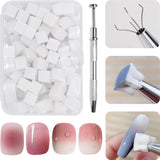 100 Stück Nail Art Schwamm Mit Metallgreifer, Gąbkowy aplikator w pędzelku, Sponge Nagel Pinsel, Nageldesign Zubehör Schwammpinsel, Verwendet, Um Eine Varavländ Von Gradient Nail Art Patterns Zu Ersetlen