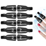 Klipsy Hanyousheng Nagellackentferner, klipsy Nagel, 10 klipsów Stück Schwarz Nagelclips, Nagel Klammer, czapki żelowe Nails Art, czapki z klipsem Soak off Żel UV Poliermittel Entferner Wrap Nail Tool