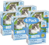 Bozita Tetra Sterylizowane kawałki w sosie węglowym - 6 x 370g Bezzbożowa i bezcukrowa mokra karma dla kotów - bez GMO, o zawartości białka 8,5% i tłuszczu 4,5% - wysokiej jakości i wyjątkowo smaczna