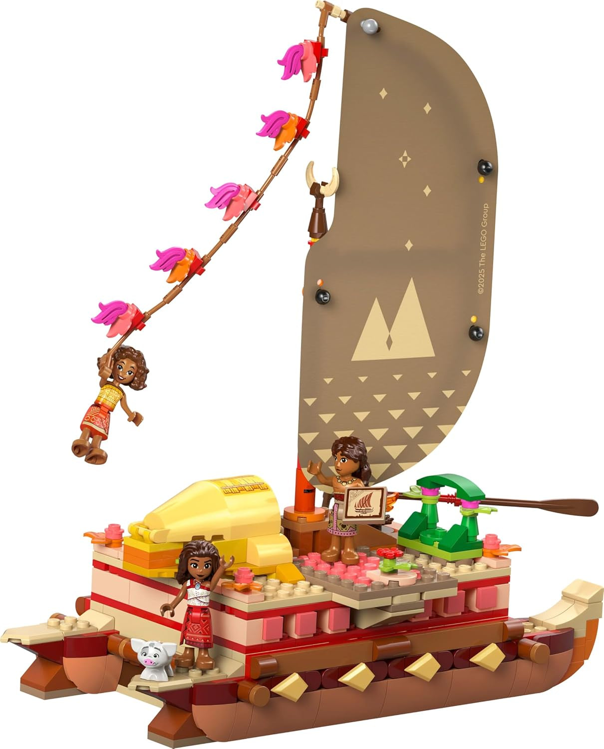 LEGO® Disney Moana 2: Tratwa przygodowa Vaiany — zabawkowa łódka z żaglami, zdejmowanym pokładem, ogniskiem i 3 minilaleczkami, w tym Loto i Moni — prezent dla dziewczynek od 6. roku życia i fanów — 43270 Zestawy do budowania Beuche den LEGO-Store