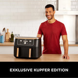 Ninja Foodi AF400EUCP MAX Dwustrefowa frytkownica powietrzna, frytkownica 9,5 l, 2 komory, ze szczypcami, powłoka nieprzywierająca Sprzęt AGD Naty Shop
