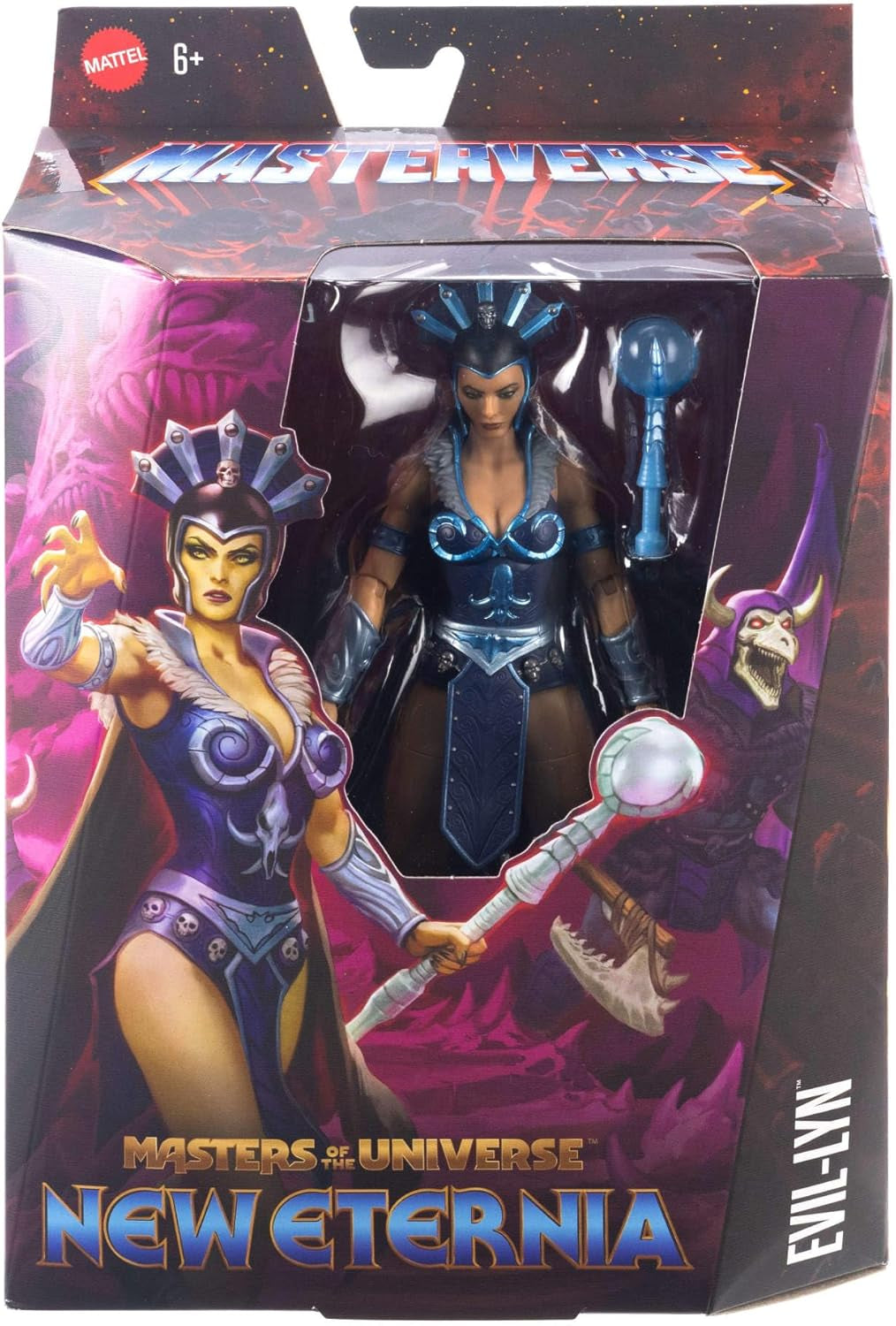 Figurka Władcy Wszechświata Masterverse Ok. 18 cm wzrostu, nowa Eternia Evil-Lyn, nikczemność zabawek MOTU, czarodziejka, 30 punktów ruchu, różdżka z kryształowej kuli, figurki JBP77 Naty Shop