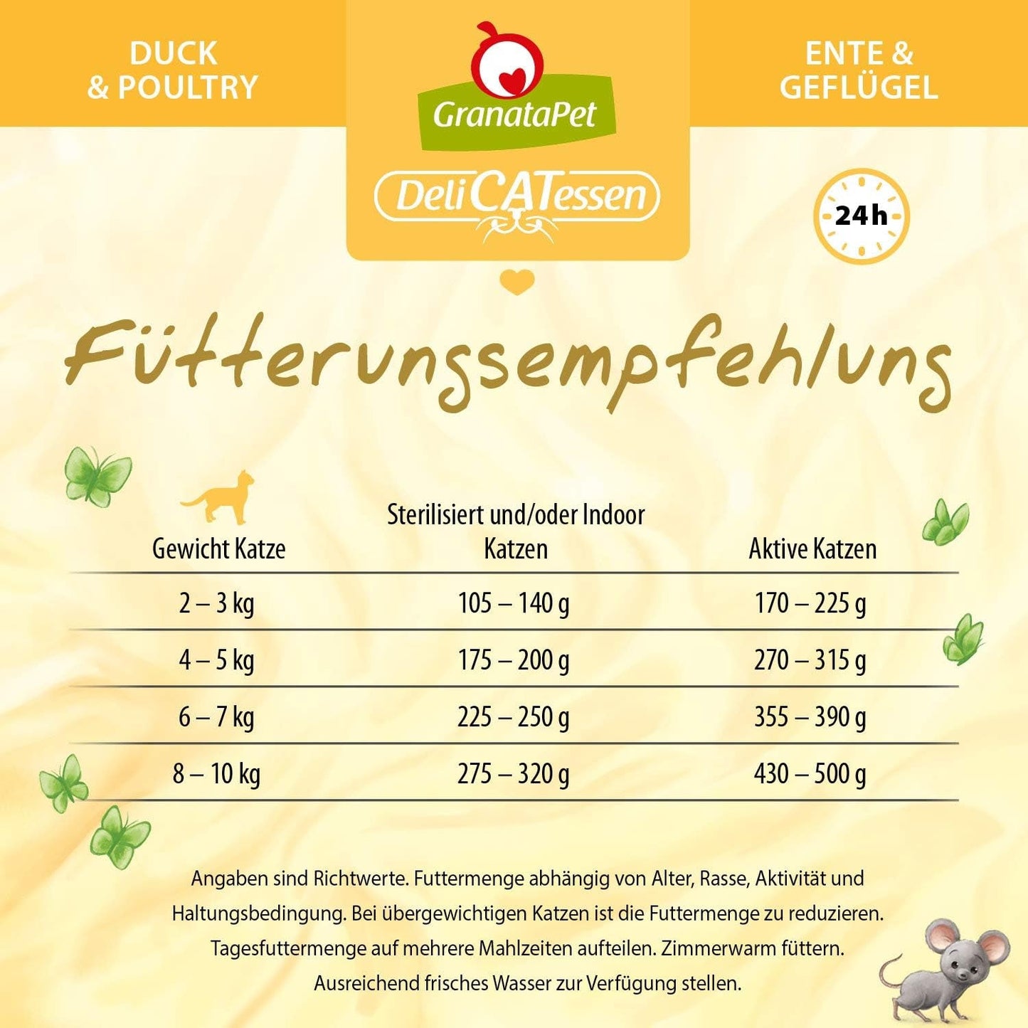 GranataPet DeliCatessen Chicken PUR, Nassfutter für Katzen, Futter ohne Getreide & ohne Zuckerzusätze, Katzenfutter mit hohem Fleischanteil i wysokiej jakości oleje, 6 x 400 g