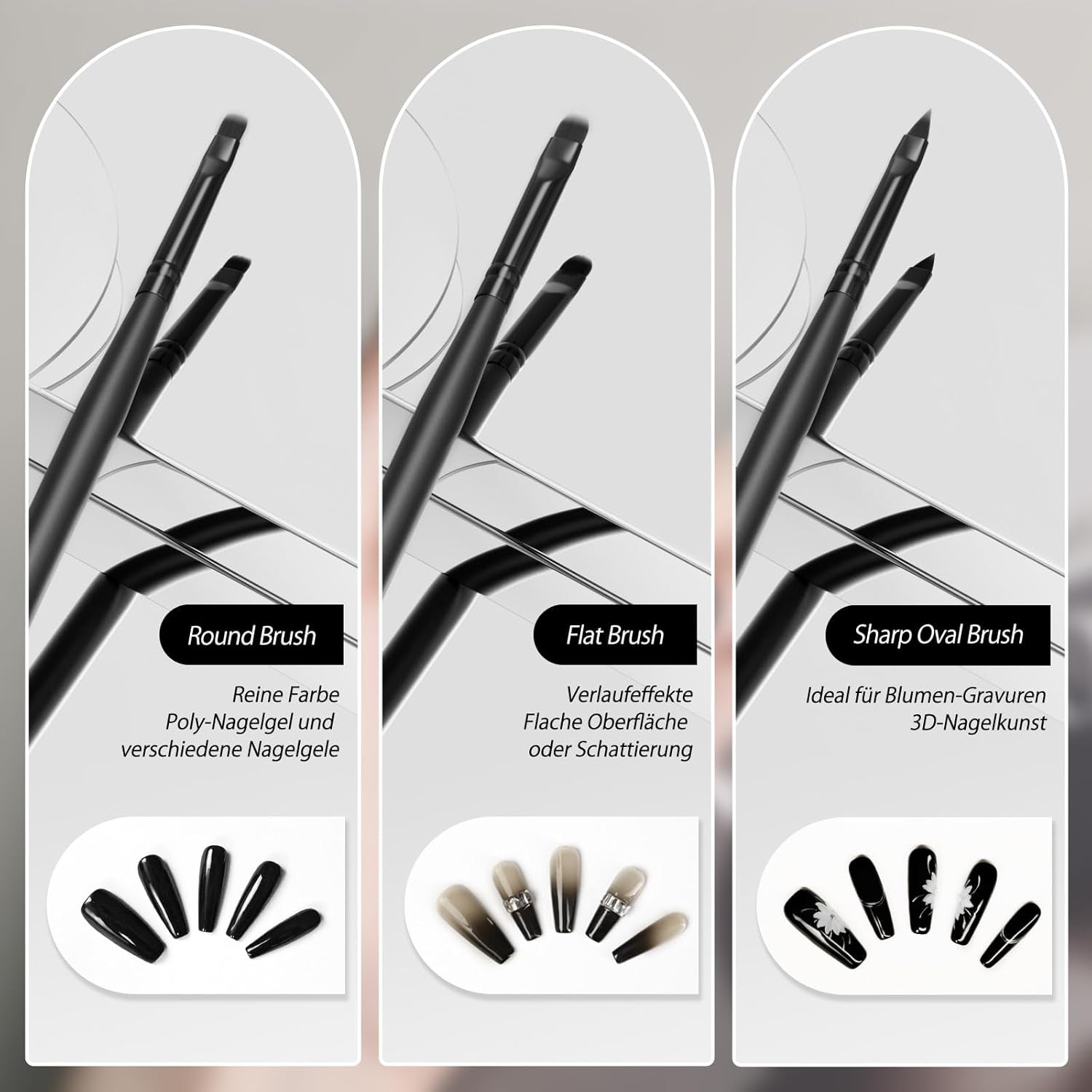 Nagel Pinsel 8 Stück Pinsel Für Gelnägel, Nageldesign Gel Pinsel Dotting Painting Line Pen Für Nagelack Żel Akryl Nagel Pinsel Zestaw do zdobienia paznokci Akryl Pinsel Fineliner Nägel Selber Machen