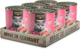 LEONARDO Nassfutter für Katzen, Geflügel pure, 6X 800g Dose, Katzenfutter getreidefrei, Alleinfutter, wyprodukowano w Niemczech