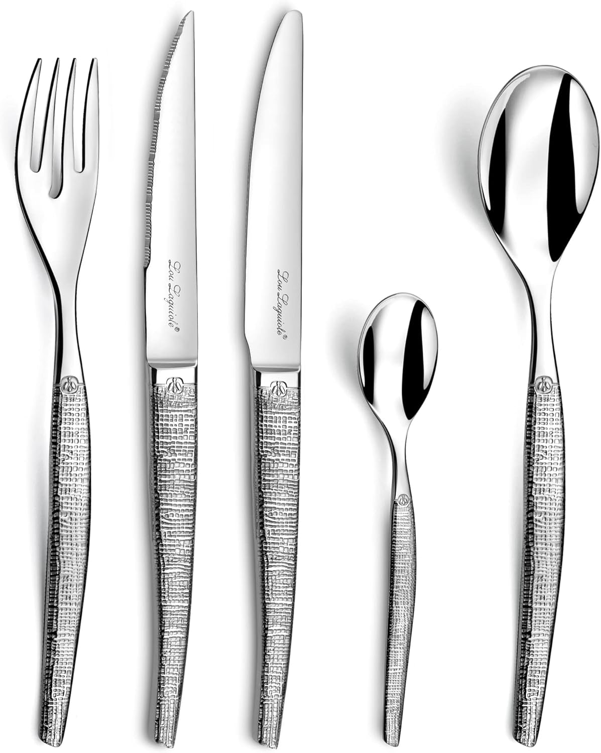 Sztućce JET z błyszczącym wzorem, wyjątkowy zestaw sztućców, 30 sztuk Naty Shop Kitchen