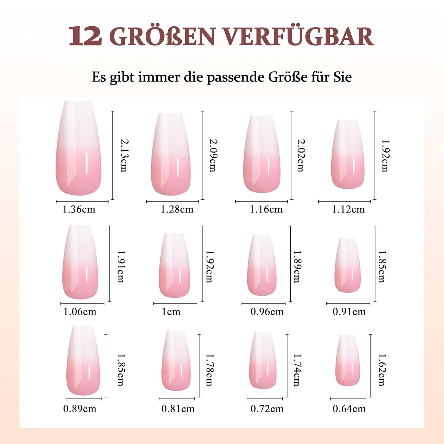 Zestaw sztucznych paznokci Ballerina - 240 sztuk Delikatne liliowo-różowe sztuczne paznokcie, klej na całą powierzchnię sztucznych paznokci, zestaw sztucznych porad do manicure i zdobienia paznokci dla kobiet i dziewcząt (lawendowy róż)