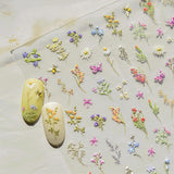 JMEOWIO 3D Nagelsticker Blumen Nail Art Naklejka Selbstklebend Nagelaufkleber 5D Stereoskopisch Frühling Sommer Blumen Dekoration Nageldesign Zubehör 1 Blatt