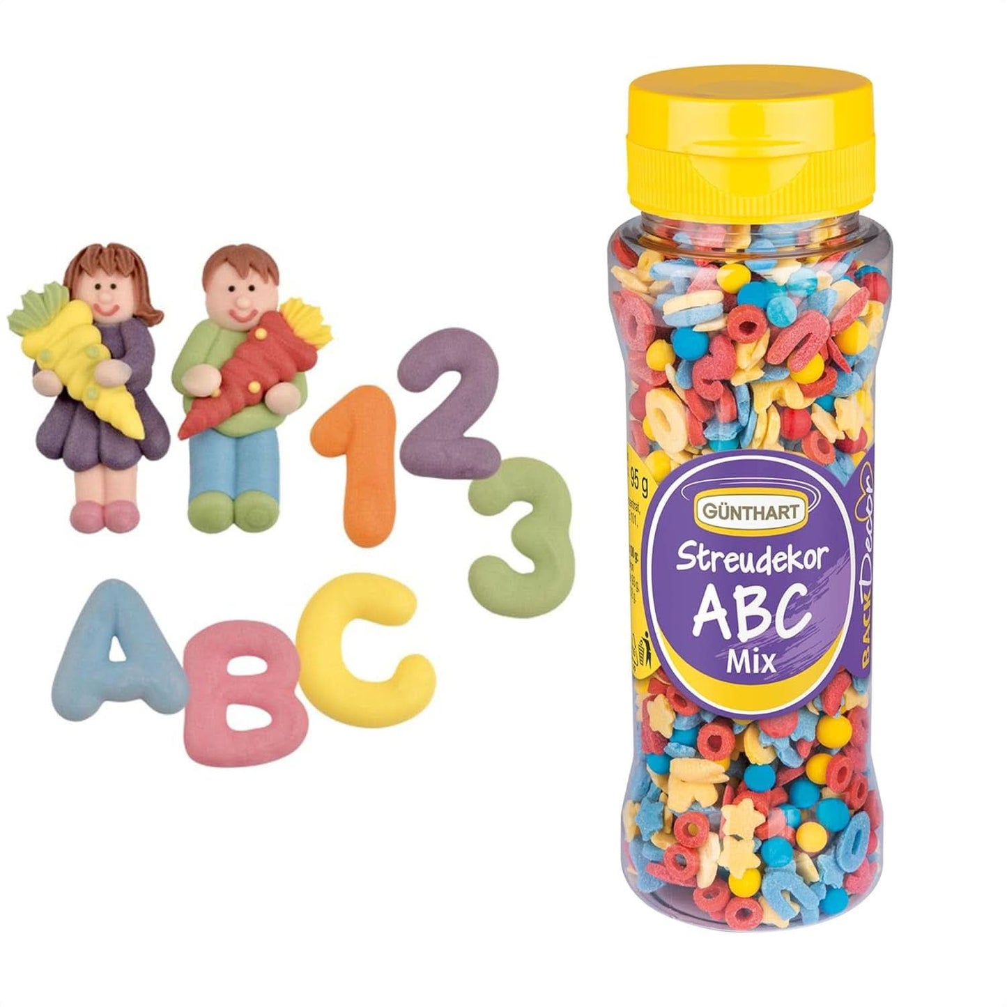 Günthart, 8 cukierkowych figurek na początek szkoły i listy, 115 gramów Sprinkles Naty Shop