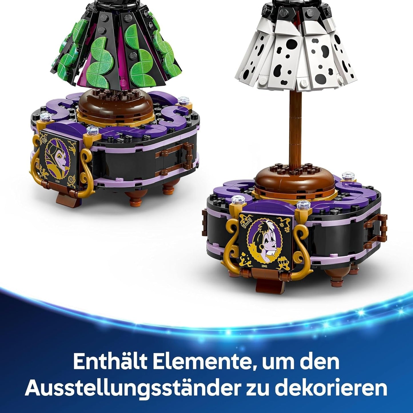 LEGO® Disney Złoczyńcy Sukienki Maleficent i Cruella De Mon — zabawka dla chłopców i dziewcząt od 9 lat — w zestawie. 2 minilaleczki i 2 figurki zwierząt — prezent urodzinowy dla fanów 43262 Zestawy do budowania Besuche den LEGO-Store