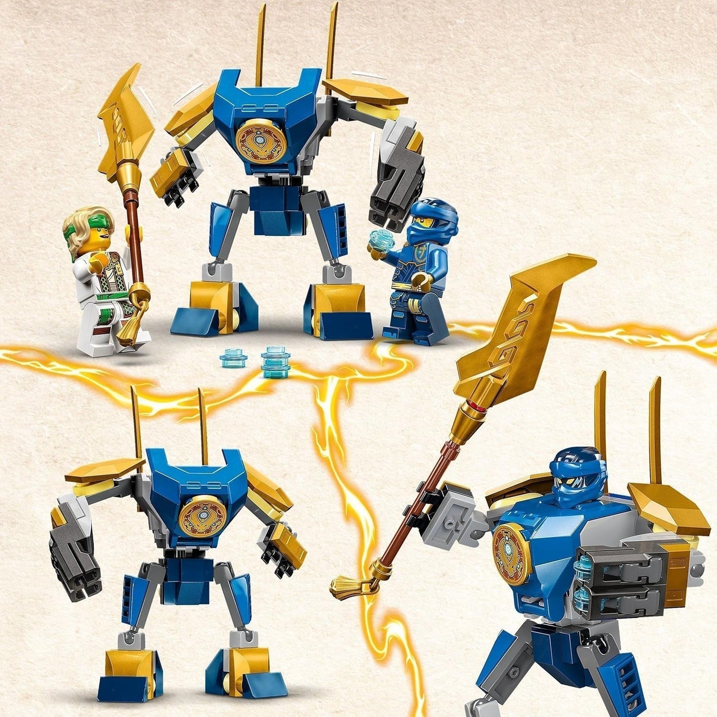 LEGO NINJAGO Mech bojowy Jaya, zabawka ninja dla dzieci z figurkami, w tym minifigurką Jaya z mini kataną, figurkami i mechem, mały prezent dla kreatywnych chłopców i dziewcząt od 6 lat 71805 Zestawy do budowania Besuche den LEGO-Store