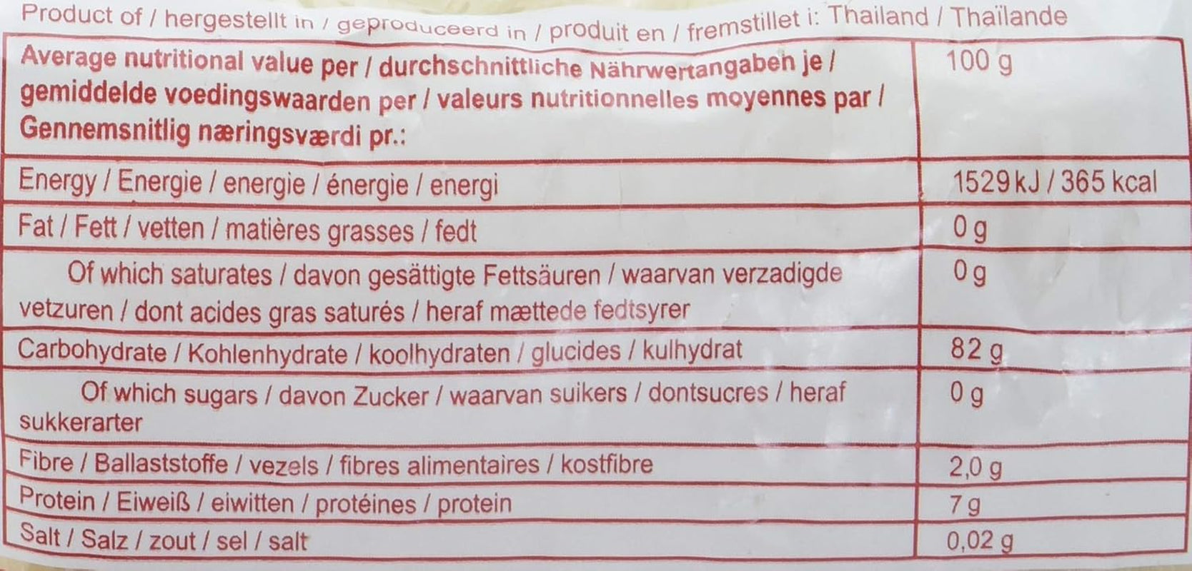 TAJLANDIA - Wermiszel ryżowy, (1 X 200 GR)