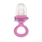 Nuby Silikonowy podajnik owoców Nibbler - Podajnik owoców dla niemowląt 6 miesięcy i małych dzieci - Gryzak do owoców, warzyw i przecierów - Bez BPA - Różowy - 6+ miesięcy
