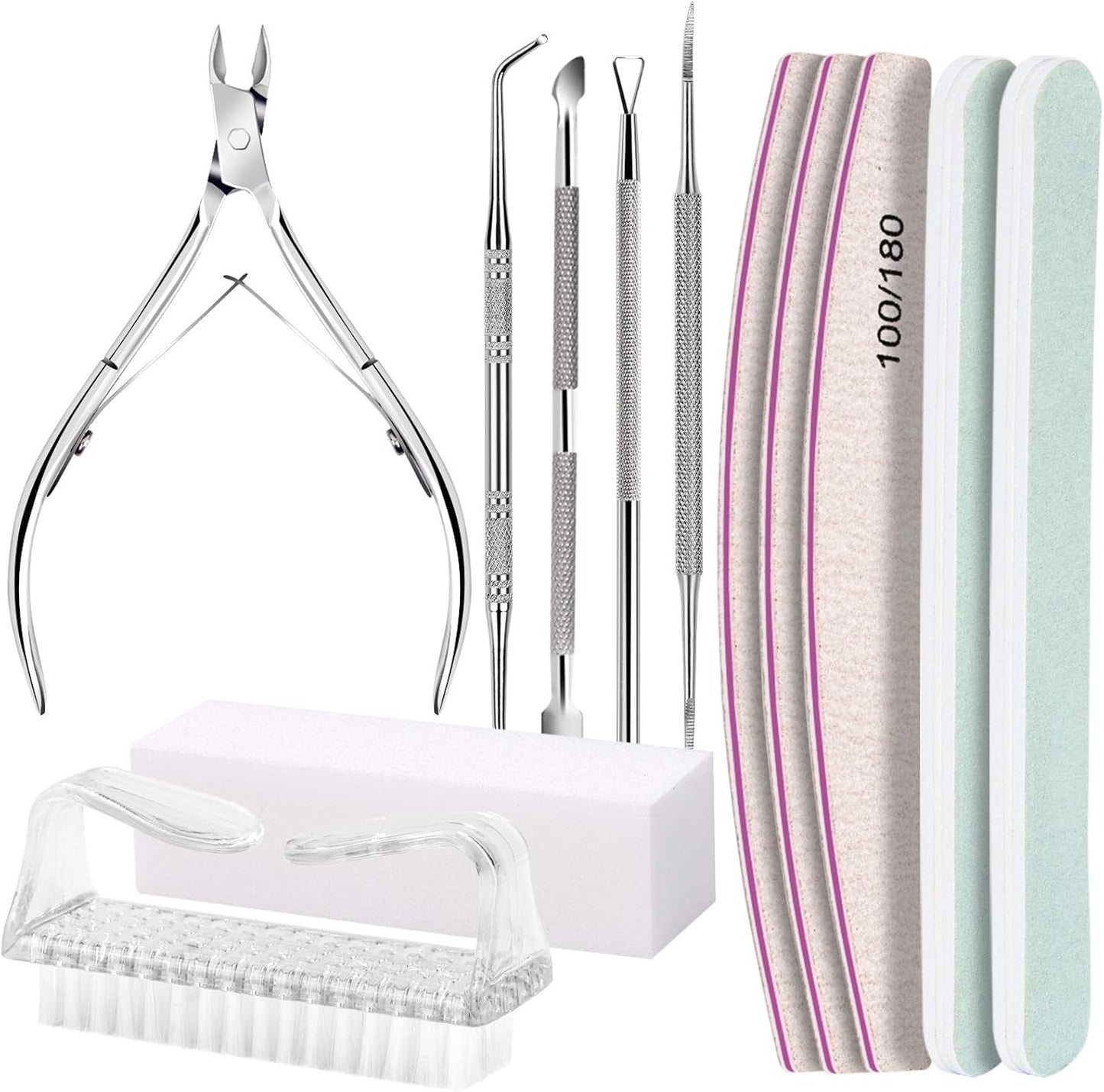 Zestaw do manicure FANDAMEI, Buffer Für Nägel, Nagelfeile 100/180, Nagelfeilen Für Gelnägel, Nagelhautschieber, Buffer Für Gelnägel, Feilen Für Gelnägel, Nagelzange, Zestaw Nagelfeilen, Zestaw do manicure i pedicure